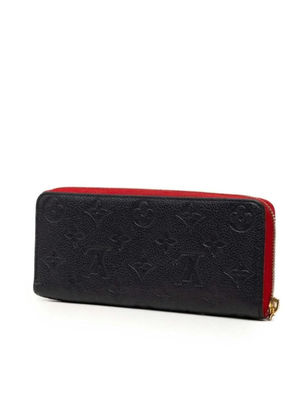 Louis Vuitton Wallet Navy Red Leather